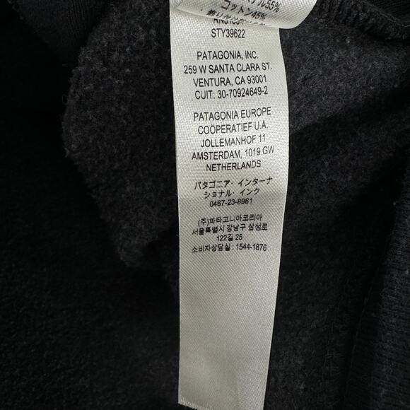 Patagonia Uprisal Hoody Logo Script Outdoors Hoodie Black Size Large - Picture 9 of 9